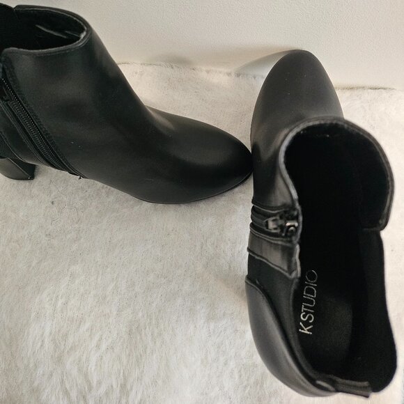 Bottines à talon bloc Kstudio noires - Picture 6 of 7